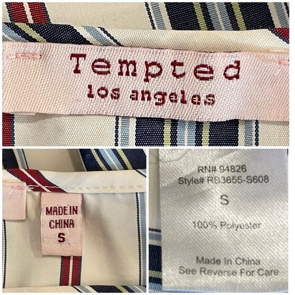 Tempted Los Angeles striped blouse in a size S sleeve detail flounce puff sleeve - Picture 6 of 11